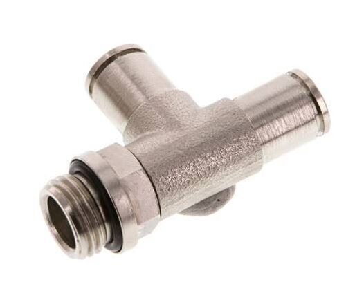 raccord enfichable en T à angle droit 6mm x G1/4'' avec filets mâles Laiton NBR Rotatif