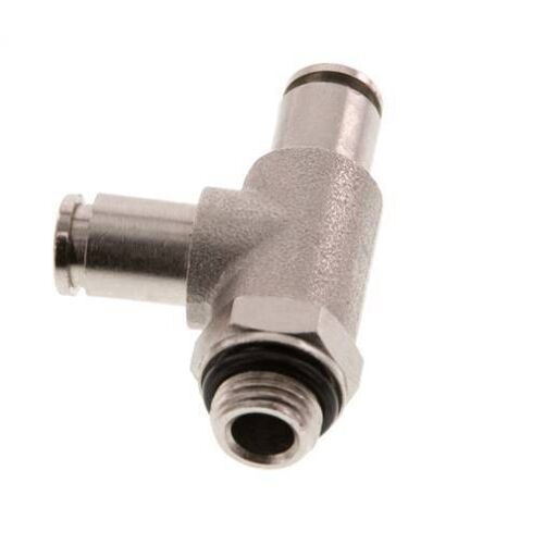 raccord enfichable en T à angle droit 4mm x G1/8'' avec filets mâles Laiton NBR Rotatif