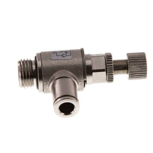 Vanne de régulation de débit Coude d'entrée 6 mm - G1/4'' Vis moletée en laiton