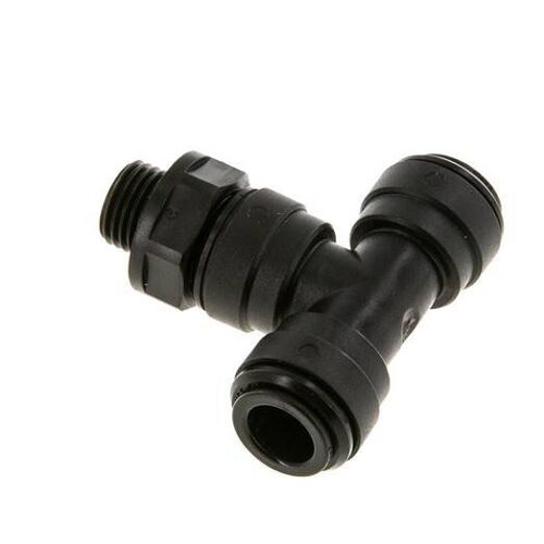 Té en ligne 10mm x G1/4'' Raccord enfichable à filets mâles Laiton NBR Rotatif