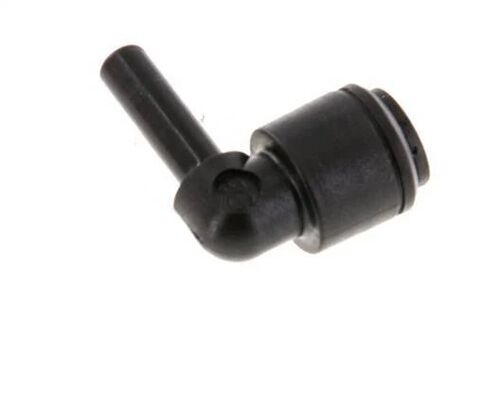 Raccord enfichable coudé 90deg 5mm x 5mm avec bouchon POM NBR [2 Pièces].
