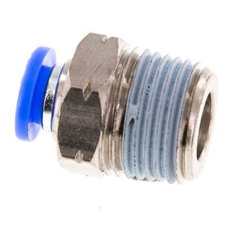 Raccord enfichable 1/4'' x 3/8'' NPT à filetage mâle laiton/PBT NBR [2 pièces].