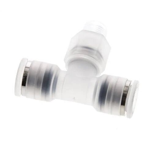 Té en ligne 8mm x R1/8'' Raccord enfichable à filets mâles Laiton/PA 66 NBR Rotatif