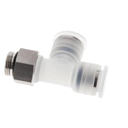 Raccord en T à angle droit 12mm x G3/8'' avec filetage mâle PA/Acier inoxydable EPDM FDA Rotatif