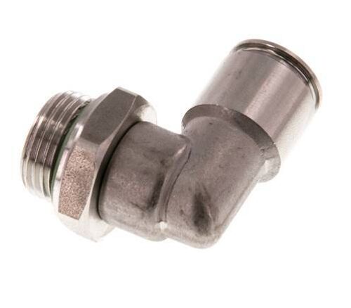 raccord enfichable coudé 90deg 10mm x G3/8'' avec filetage mâle acier inoxydable FKM rotatif