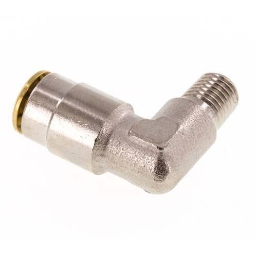 Raccord enfichable coudé 90° 6mm x M 8 x 1 (conique) avec filetage mâle Laiton NBRHaute pression [2 pièces]