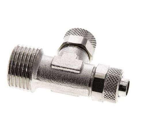 Raccord à angle droit en laiton nickele 10x8 et R1/2'' avec filetage mâle