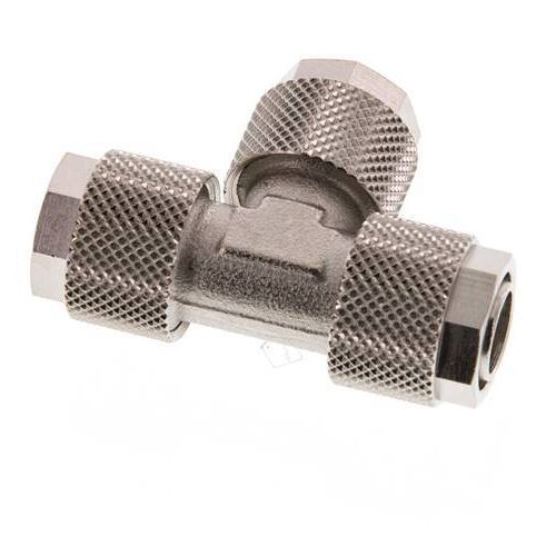 Raccord en T en laiton nickelé 12x10 à emboîter