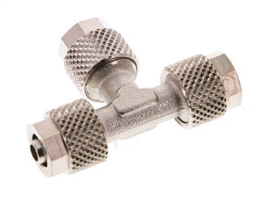 6x4 Raccord en T en laiton nickelé [2 pièces]