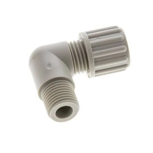 8x6mm & G1/4'' Raccord à compression coude en PP avec filetage mâle 10 bar