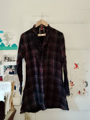 Robe Chemise À Carreaux Bordeaux/Gris 40 L Replay Brand.