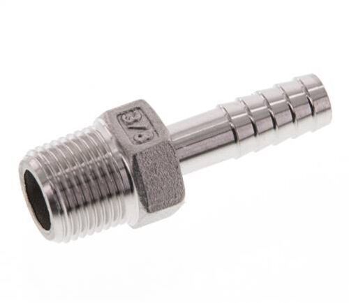 Embout mâle en acier inoxydable 1.4408 de 9 mm (3/8'') et 3/8''NPT [2 pièces].