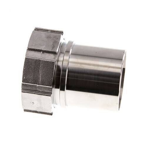 63 mm (2-1/2'') & G2-1/2'' Acier inoxydable 1.4401 Barb à tuyau Écrou-union Joint plat PTFE Colliers de securite EN 14420-5 (DIN 2817)