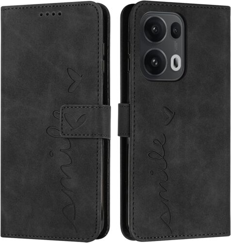 Coque pour Oppo Reno 13 Pro 5G, ?tui Housse en Cuir PU Oppo Reno 13 Pro 5G, Magnetique Flip [Pochette de Portefeuille] Etui de Protection(#Noir)
