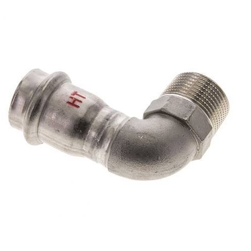 Raccord à sertir coude 90deg - 22mm Femelle & R 3/4'' Mâle - Acier inoxydable