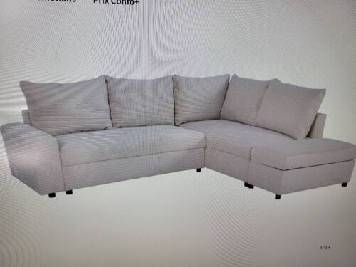 Canapé d'angle convertible 4 places Castel en tissu beige