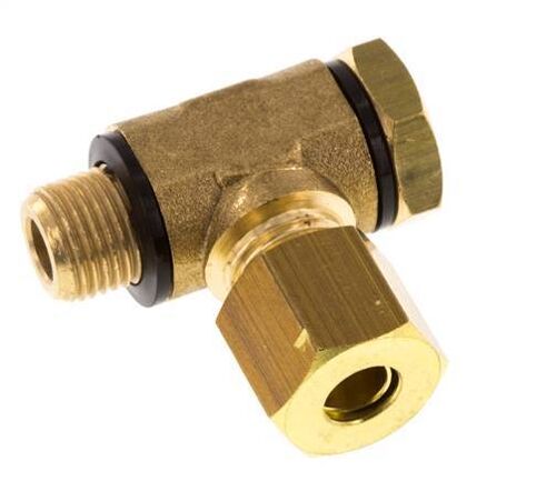 6mm & G1/8'' Raccord à compression à rotule en laiton avec filetage mâle 150 bar Polyamide DIN EN 1254-2