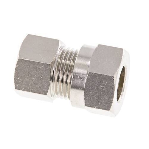 Raccord droit de coupe en laiton nickele 12L & G3/8'' avec filetage femelle 75 bar ISO 8434-1