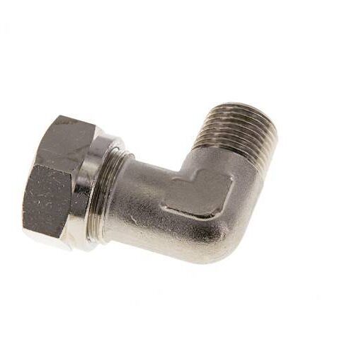 Raccord de coupe coude en laiton nickele 18L & R1/2'' à filetage mâle 65 bar ISO 8434-1