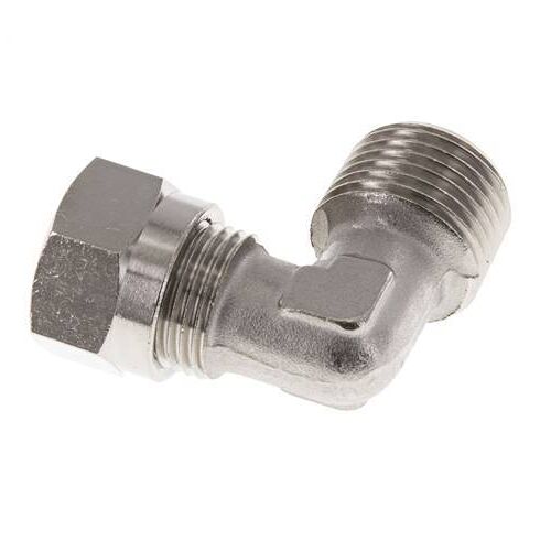 Raccord de coupe coude en laiton nickele 12L & R1/2'' à filetage mâle 75 bar ISO 8434-1