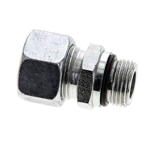 15L & UNF 3/4''-16 Raccord droit de coupe en acier zingue à filetage mâle 315 bar ISO 8434-1