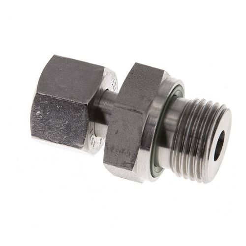 Emerillon droit en acier inoxydable 12L & G1/2'' avec filetage mâle 315 bar FKM Reglable ISO 8434-1