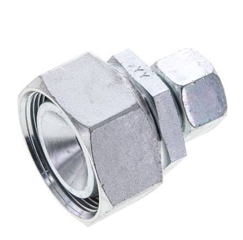 15L & 35L Acier zingue Raccord de coupe droit avec pivot 160 bar Joint torique NBR Cône ISO 8434-1