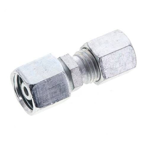 6S & 8S Acier zingue Raccord de coupe droit avec emerillon 630 bar Joint torique NBR Cône d'etancheite ISO 8434-1