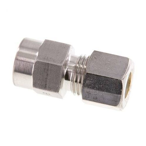 10L & G1/4'' Raccord à compression droit en acier inoxydable avec filetage femelle pour manomètres 315 bar ISO 8434-1