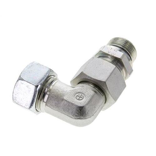 Raccord de coupe coude en acier zingue 22L & G3/4'' avec filetage mâle 160 bar reglable ISO 8434-1