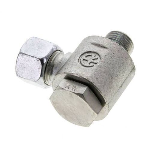 12L & M16x1.5 Acier zingue Raccord de coupe à rotule avec filetage mâle 315 bar Anneau NBRO Rotatif ISO 8434-1