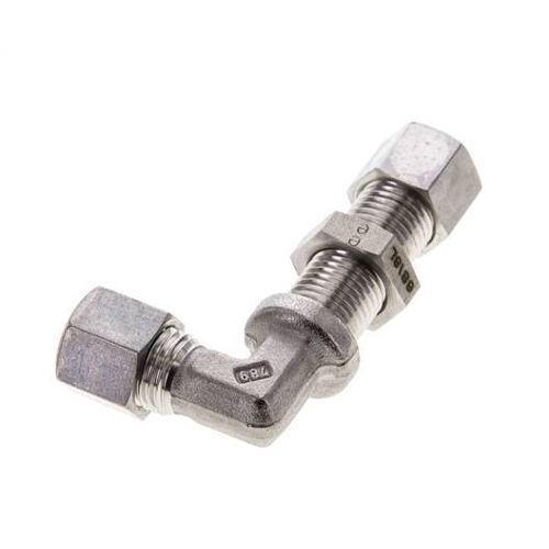 Raccord coudé à compression en acier inoxydable 8L Bulkhead 315 bar ISO 8434-1