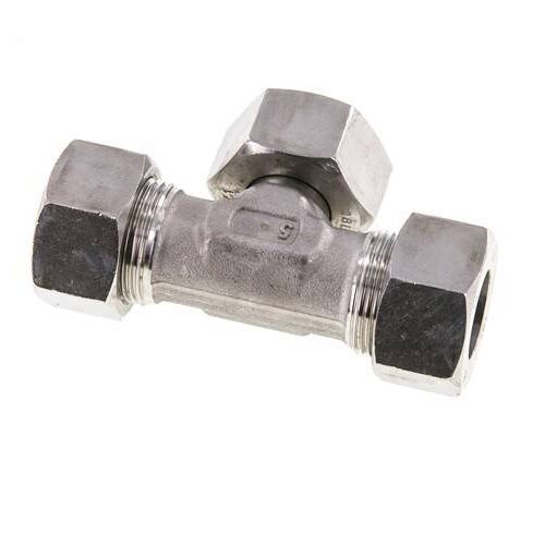 Raccord de coupe en T en acier inoxydable 18L avec pivot 315 bar réglable ISO 8434-1