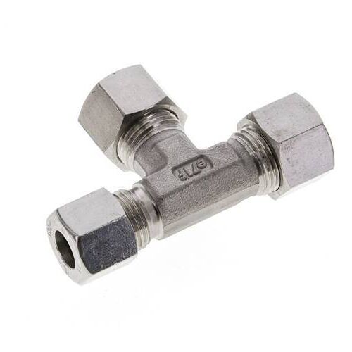 Raccord en T à angle droit 10L & 12L en acier inoxydable 315 bar ISO 8434-1