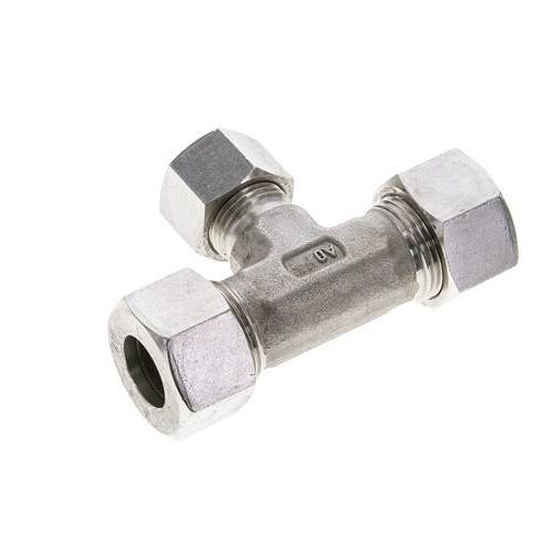 Raccord de coupe en T en acier inoxydable 12L et 15L 315 bar ISO 8434-1