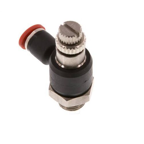 Coude d'entrée pour silencieux 4 mm - G1/8'' laiton/PA 66