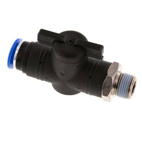 vanne à boule droite à 2 voies 12 mm - R3/8'' plastique/laiton