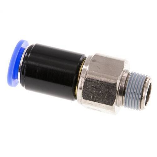 12mm & R3/8'' Joint pivotant Filetages mâles à enfoncer Laiton nickelé/PBT NBR Rotatif