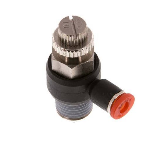 Coude d'entrée pour silencieux 4 mm - R1/4'' laiton/PA 66