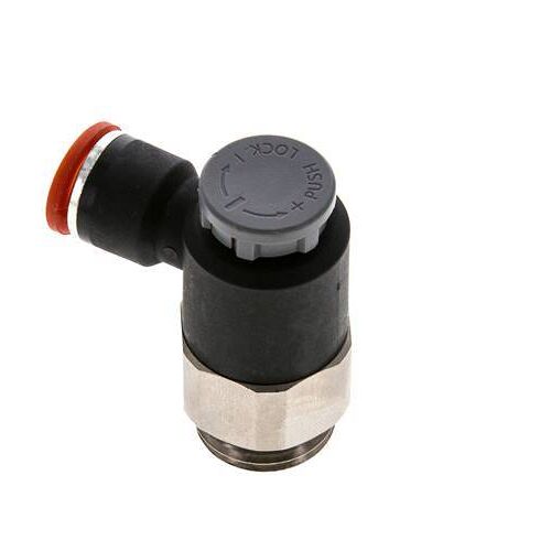 Vanne de régulation de débit Coude d'entrée 10 mm - G1/2'' Laiton/ Contre-écrou PA 66