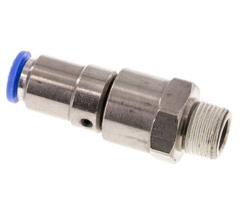 10mm & R3/8'' Quick Swivel Joint Push-In-Male Threads Laiton nickele/PBT NBR rotatif