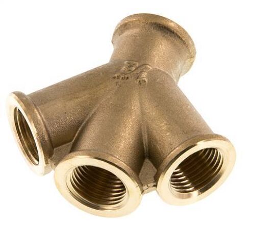Distributeur d'air en double Y G1/2'' Laiton 16 bar (224.8 psi)