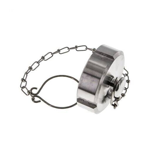 Écrou borgne Rd52 X 1/6'' DN 25 Acier inoxydable 1.4301 NBR DIN 11851 FDA 21 avec chaîne