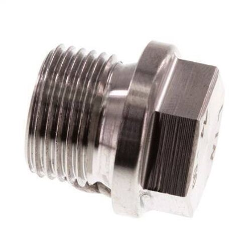 Bouchon G3/8'' en acier inoxydable avec collier et hexagone externe 40bar (562.0psi)