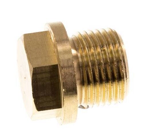 Bouchon G3/8'' en laiton avec collier et hexagone externe 16bar (224.8psi) [2 pièces].