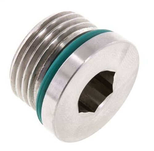 Bouchon UNF 7/8''-14 Acier inoxydable FKM avec hexagone interne 630bar (8851.5psi)