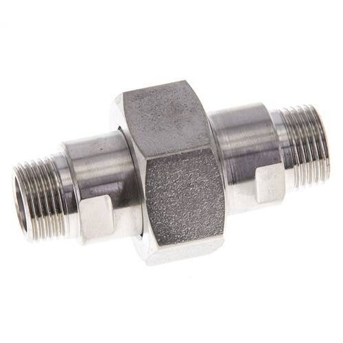 Mamelon double R3/8'' séparable en acier inoxydable joint plat PTFE 40bar (562.0psi)