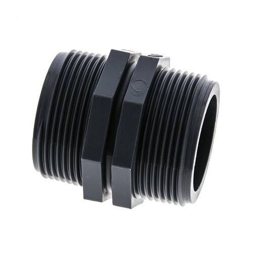 Mamelon double G1 1/2'' Polypropylène (pp) 10bar (140.5psi) FDA 54mm Hex