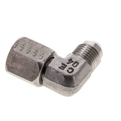Raccord Anglé JIC 90Degrés UNF 1/2''-20 Mâle X Femelle Acier Inoxydable 275Bar (3863.75Psi)