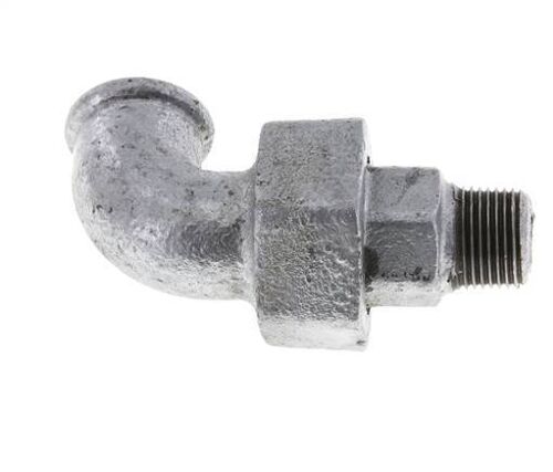 Connecteur coudé 90deg 3/8'' Mâle R x Femelle Rp Fonte Joint Conique 25bar (351.25psi)